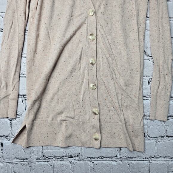 Loft Cotton Blend Button Beige Muted Blush Pink Duster Cardigan Sweater Size XS - Picture 3 of 11